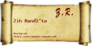 Zih Renáta névjegykártya